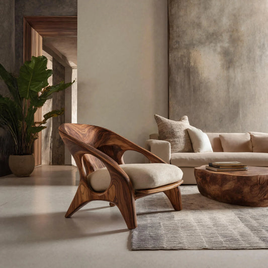 Modern Sculptural Accent Chair For Living Room